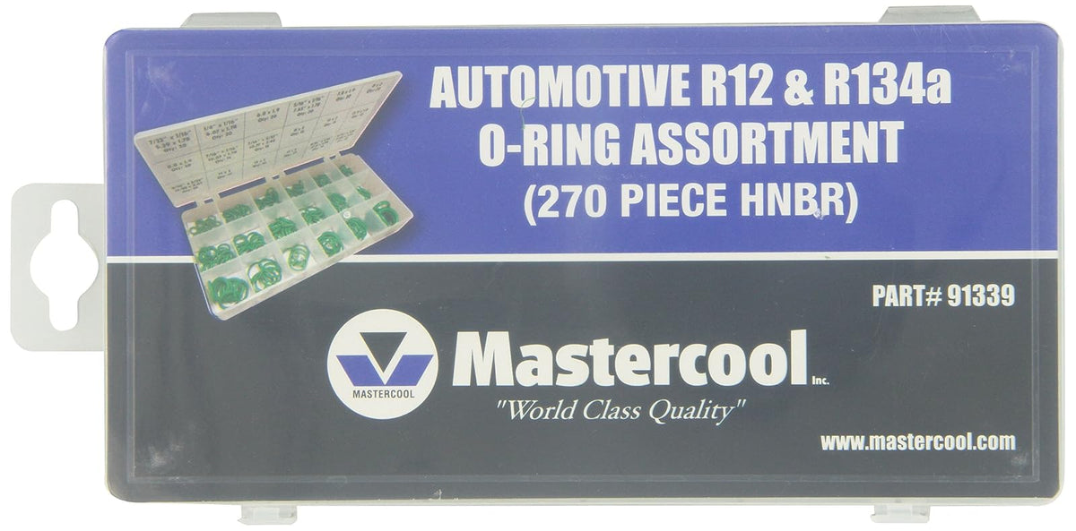 Mastercool Surtido de Juntas Toricas HNBR, Verde, 91339