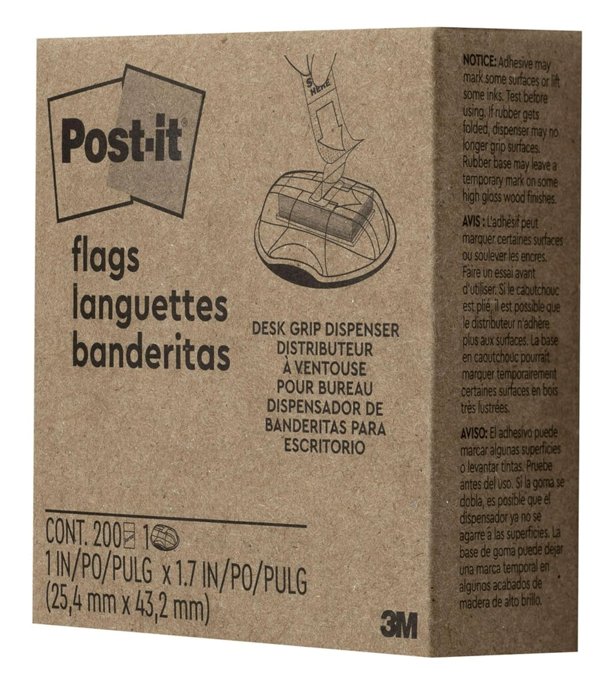 Post-it Flags, "Sign Here", Yellow, 1-Inch Wide, 200/Dispenser (680-HVSH)