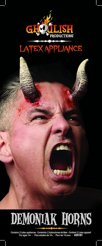 Appliance - Demoniak Horns, Aplicación de Cuernos, Pegatina de Látex de Diablito Ideal para Maquillaje de Halloween y Fiesta de Disfraces