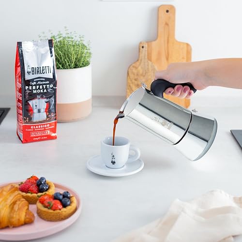 Bialetti - New Venus, Cafetera espresso de acero inoxidable, apta para todo tipo de fuegos, 4 tazas (5,7 oz), aluminio, plata