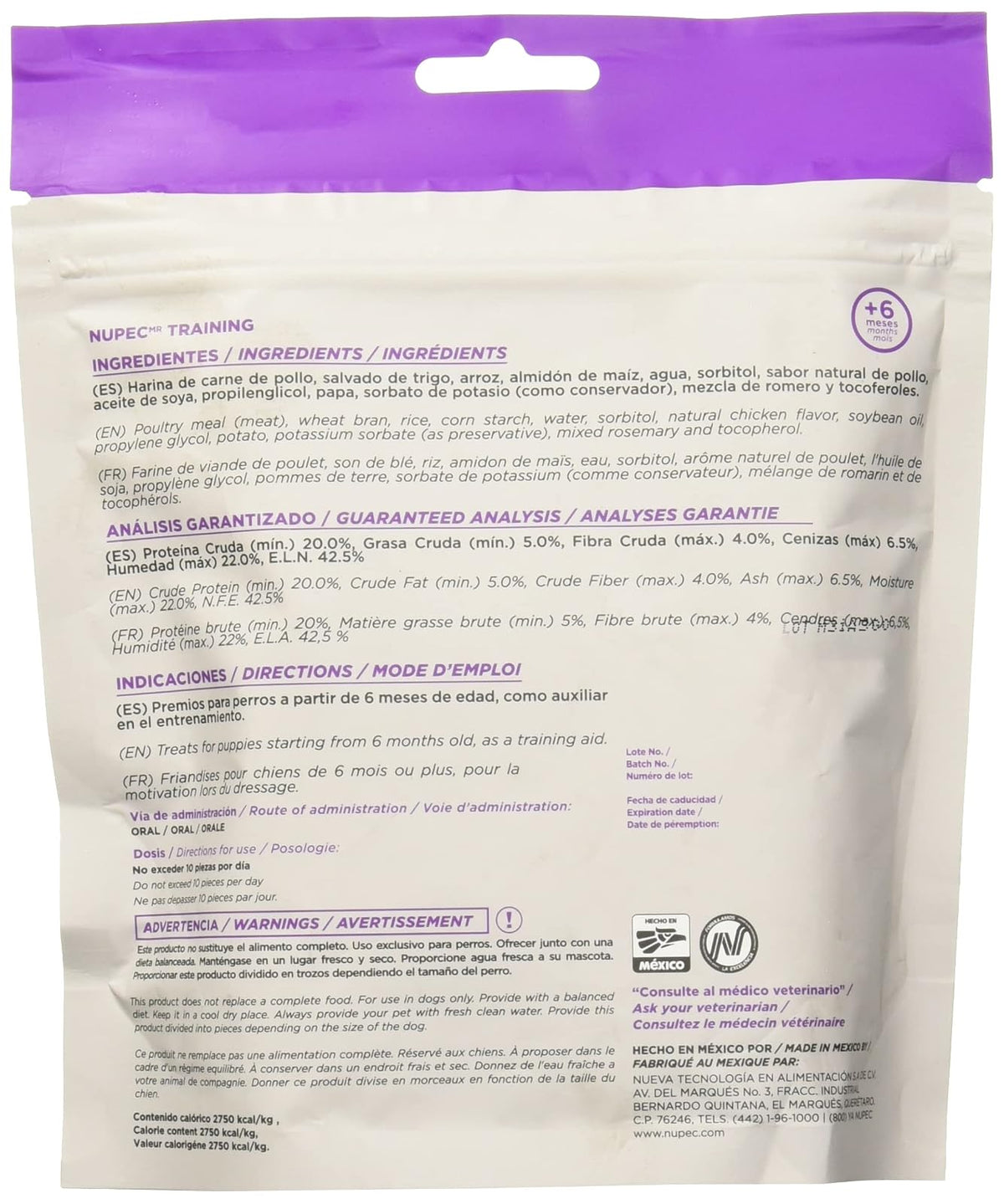 Nupec croquetas para Perros, Adulto Razas pequeñas, con Omega 3 y 6, presentación de 8 kg. + Treat Funcional para Perro Training, 0.180 kg, 1 Pack