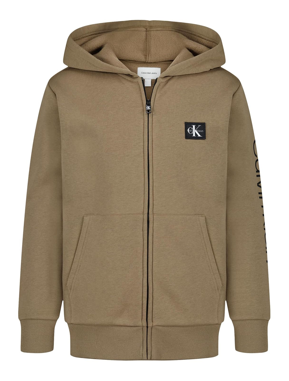 Calvin Klein Long Sleeve Full Zip Fleece Hoodie Sudadera con Capucha Niños - 10-12 - Ck Caribou