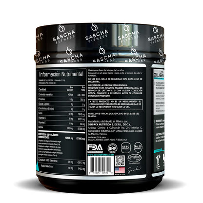 Sascha Fitness Multi Colágeno Hidrolizado | Ácido Hialurónico | Biotina | Cynatine HNS | Vitamina C & E - Sin Sabor