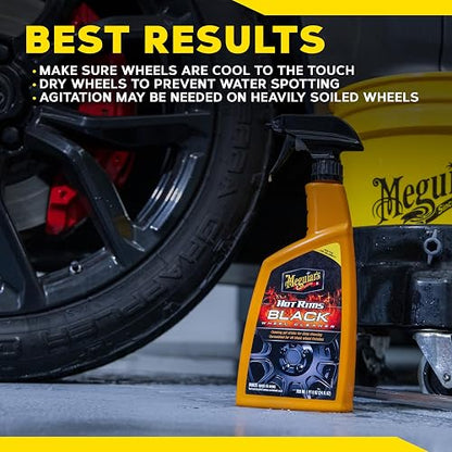 Meguiar's, Hot Rims Limpiador de Rines Negros, G230524, 709ml | Gel espumante profundo especialmente formulado para limpiar eficazmente las ruedas mate, , satinadas y cromadas