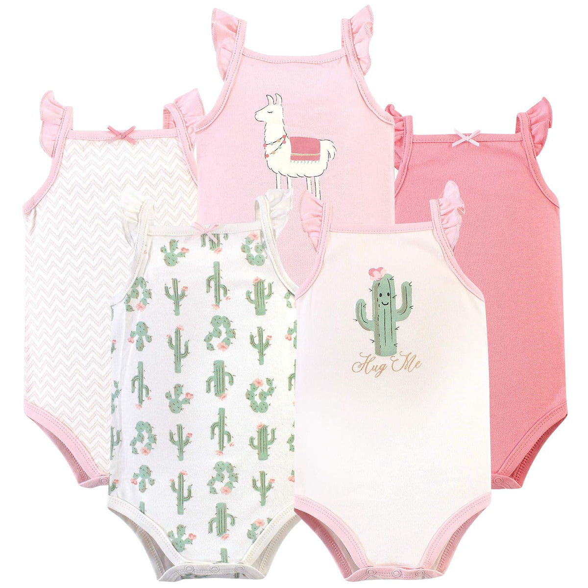 Hudson Baby Bodis sin mangas de algodón Conjunto de camiseta para bebé y niño pequeñoHombre - 9-12 Meses - Cactus rosa