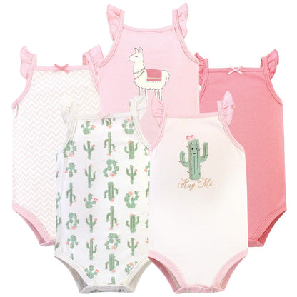 Hudson Baby Bodis sin mangas de algodón Conjunto de camiseta para bebé y niño pequeñoHombre - 9-12 Meses - Cactus rosa