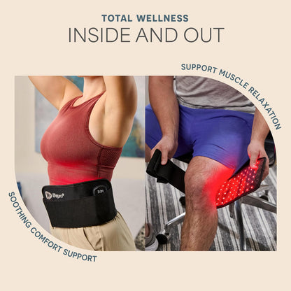 Lifepro - Cinturón de terapia de luz roja - Terapia de luz roja infrarroja para cuerpo, espalda y hombro con LED de triple chip, cinturón allevared con longitudes de onda de 660 nm y 850 nm, para