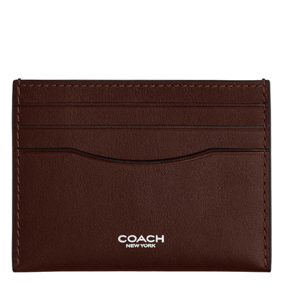 Coach - Estuche plano para tarjetas, carbón/arándano