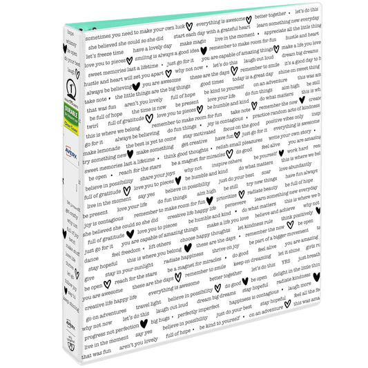 Avery + Amy - Carpeta de anillas redondas de 2.5 cm, capacidad para 175 hojas, carpeta, Find Inspiration, 1 Binder