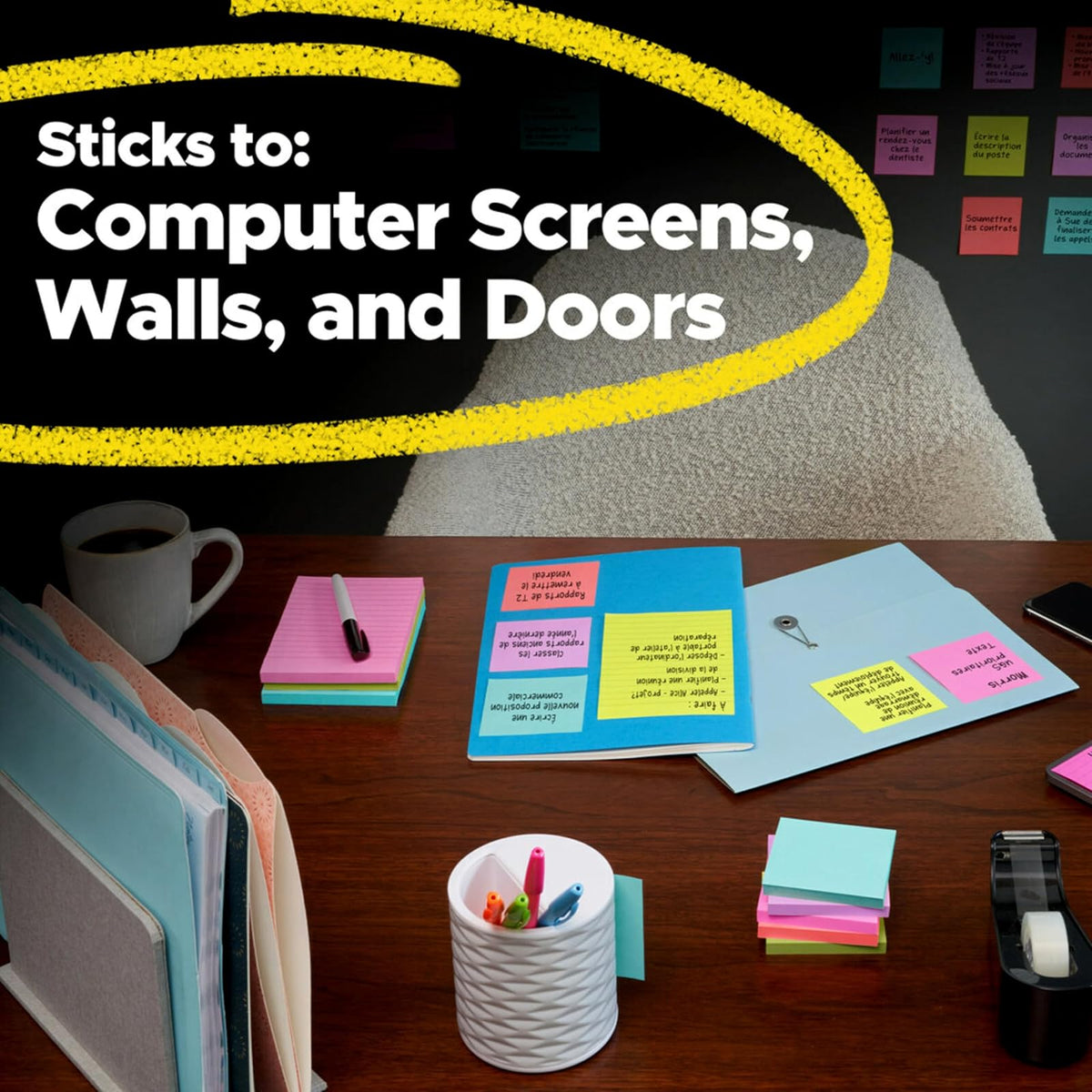 Post-it Super Sticky Notes Pop-Up, 7.6 x 7.6 cm, Super Sticky Pop-Up, Miami Collection, 10 Pads