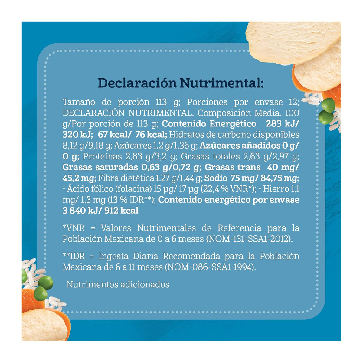 Papilla Gerber Etapa 2 Pollo Verduras y Arroz 113g, Paquete de 12