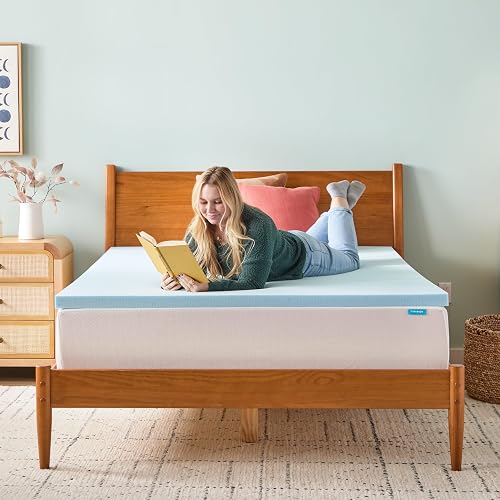 Linenspa - Colchoneta de Memory Foam con Gel - Sobrecolchón Refrescante de 5 cm - Topper para Colchón - Sensación Suave y Acolchada - Alivia Puntos de Presión - Queen
