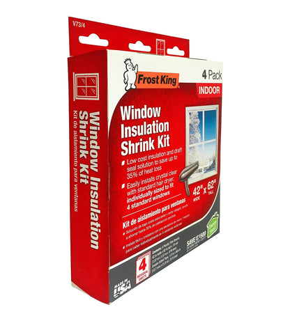 Frost King V73/4T - Kit de película retráctil para ventana, paquete de 4, transparente, transparente