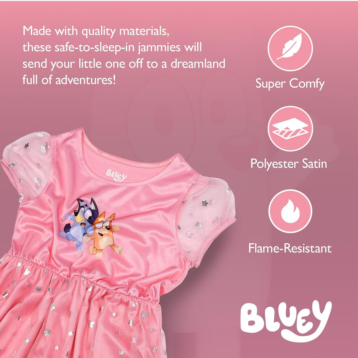 Bluey Fantasy Gown Nightgown Camisón Niñas