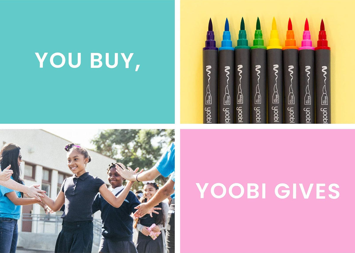Yoobi - Tarjetas de índice con funda | 4 unidades de diversión | 400 tarjetas de notas con soporte | Crea tarjetas de memoria para la escuela en casa