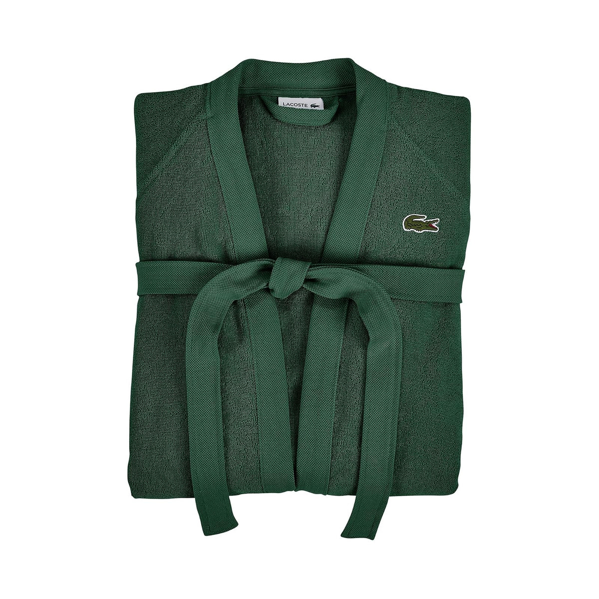 Lacoste - Bata de baño clásica de piqué 100% algodón suave, bata de baño unisex para adultos, absorbente y de secado rápido, talla única