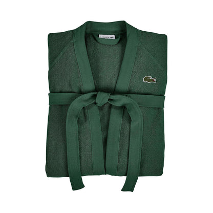 Lacoste - Bata de baño clásica de piqué 100% algodón suave, bata de baño unisex para adultos, absorbente y de secado rápido, talla única