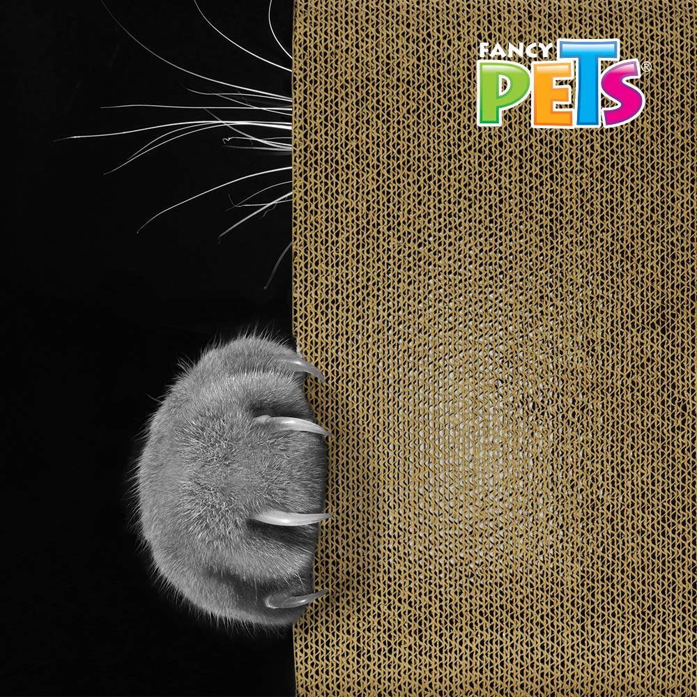 Fancy Pets Rascador de Lujo para Gato con Catnip, Cartón Corrugado No Tóxico, Tamaño Chico 41 cm