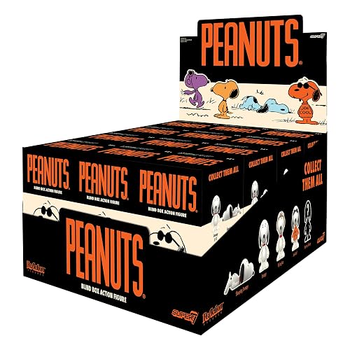 Super7 - Peanuts, Blind Box Reaction Sorpresa, Wave 6, Coleccionable | Incluye Snoopy, Sleeping Snoopy, Joe Cool, Flying Ace y personaje misterioso, figura articulada, coleccionista adulto