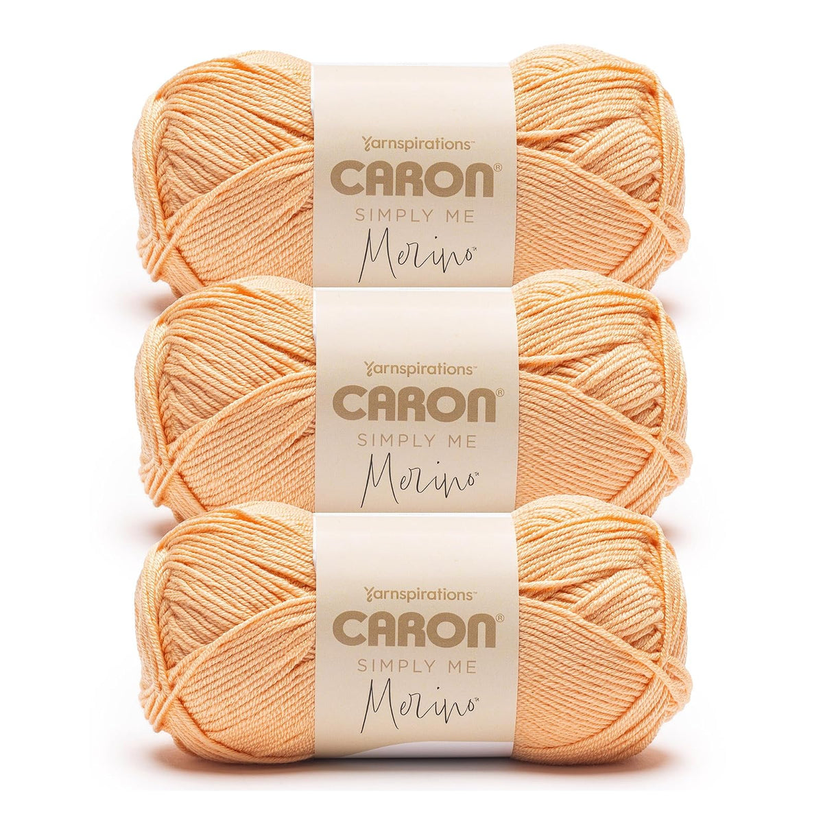 Caron Simply Me Estambre Mezcla de Merino, Paquete de 3 - Peach Earth