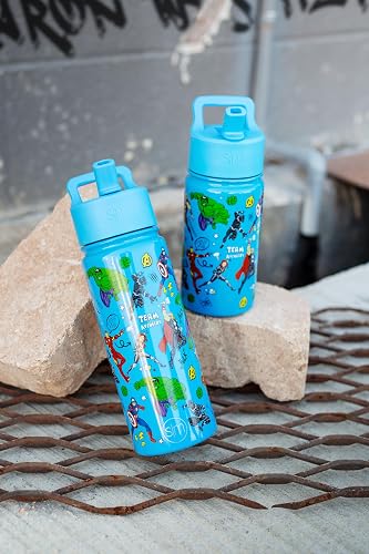 Simple Modern Marvel Avengers Kids Water Bottle with Straw Lid | Insulated Stainless Steel Reusable Tumbler Gifts for School, Toddlers, Boys | Summit Collection | 14oz, Avengers Heroes
