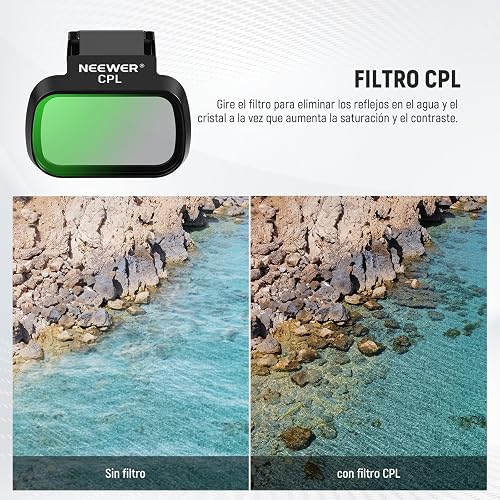 NEEWER ND Filter Set Compatible con dji Mini 4K/2 SE/SE/2/Mavic Mini (Paquete de 3), CPL/ND8/ND16 Filtros Densidad Neutra Cristal Óptico HD Multicapa Accesorios Lentes Cámara Drones, FL-C41