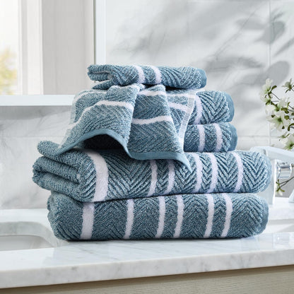 Nautica - Toallas de baño, Suaves y absorbentes para baño, Certificado Oeko-Tex (Cruise Along Blue, 6 Piezas) - 6 piezas - Cruise Along Blue