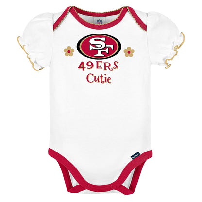 NFL Baby-Girls 3 Pack Short Sleeve Bodysuit