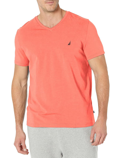 Nautica Playera de Manga Corta con Cuello en V para Hombre - coral (Dreamy Coral) - XL