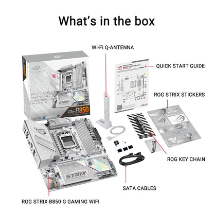 ASUS ROG Strix B850-G WiFi para Juegos AMD AM5 B850 mATX, Placa Base Avanzada AI PC Ready, 14+2+1 etapas de alimentación, Ranuras DDR5, 4X Ranuras M.2, PCIe® 5.0 Ready, WiFi 7, 2.5G LAN, USB 20Gbps