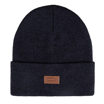 Levi'S All Season Comfy Leather Logo Patch Cuffed Hero Beanie Hat BoinaUnisex Adulto