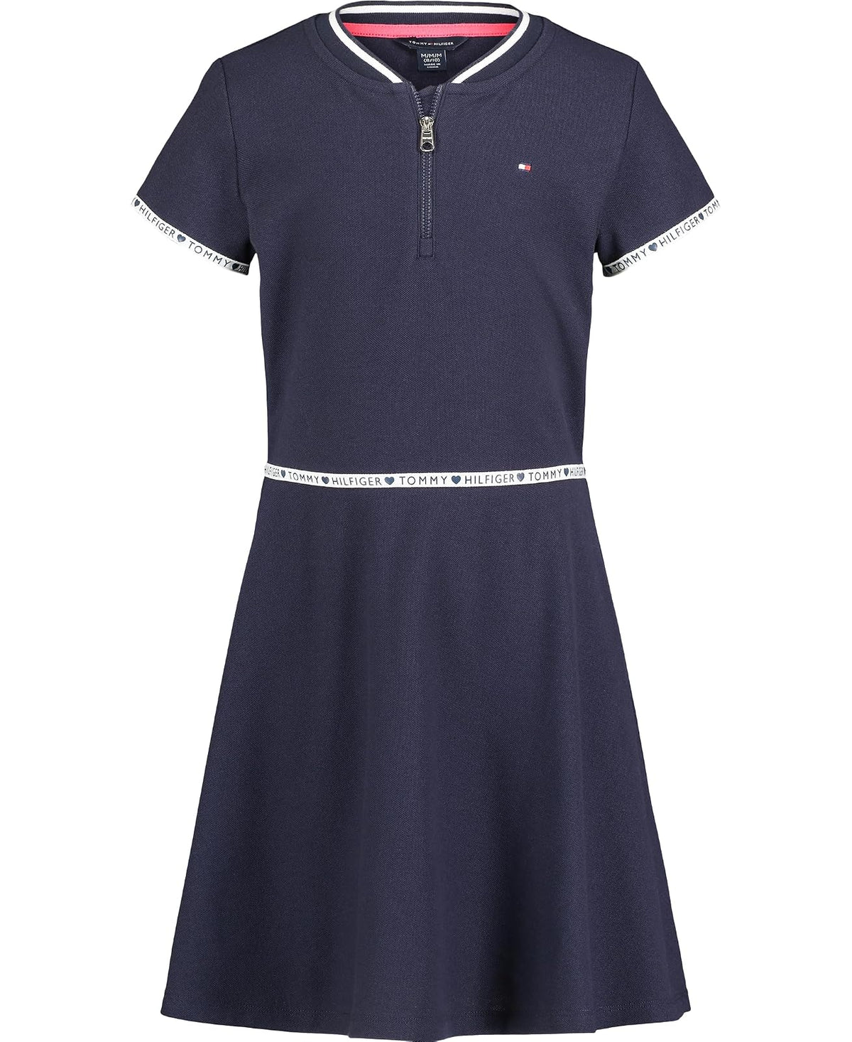Tommy Hilfiger Vestido Liso de Manga Corta Vestido Informal para Niñas