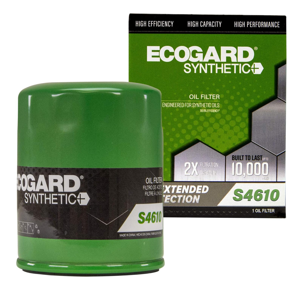 EcoGard Filtro de Aceite de Motor Sintético Giratorio S4610 para Honda Accord/CR-V/Civic/Pilot/Odyssey