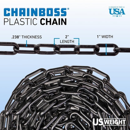 US Weight Cadena de Seguridad de Plástico Amarillo 2 x 100 Pies Resistente UV