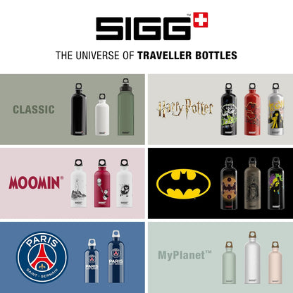 Sigg - Botella de agua deportiva de aluminio - WMB Traveller Red - Con adaptador WMB - A prueba de fugas, ligera, sin BPA, 55 onzas