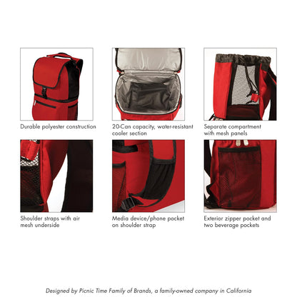 Picnic Time NFL Zuma Backpack Cooler - Soft Cooler Backpack - Lunch Cooler