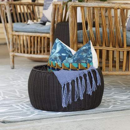 Household Essentials - Mesa de Mimbre de Resina, Mesa Baja, Marrón