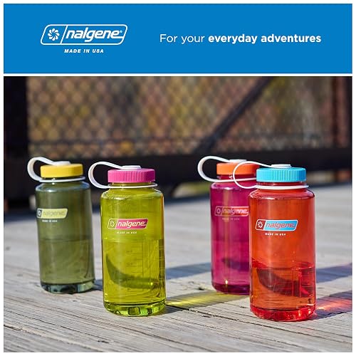 Nalgene - Botella de agua Tritan a prueba de fugas, sin BPA, boca ancha de 32 onzas, fabricada en los Estados Unidos para uso al aire última intervensión e hidratación diaria, emoción y movimiento