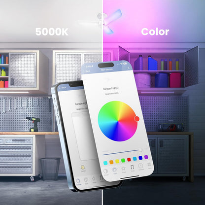 Feit Electric Luz LED Inteligente ADJ4000/RGBW/LED/AG | 3 paneles, 4000 lúmenes, RGBW, WiFi, cochera