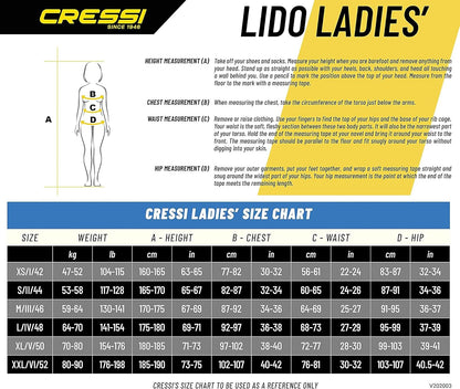Cressi Hombre y Mujeres; Traje de Neopreno con Cremallera Frontal Completa para natación, esnórquel, Buceo - Lido Short: diseñado en Italia