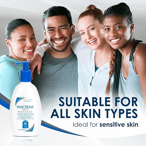 Limpiador facial suave Vanicream para pieles sensibles con dispensador de bomba, 8 onzas