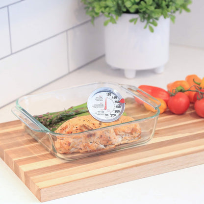 Escali AH1 Termómetro de Carne de Acero Inoxidable | Apto para horno, esfera extragrande 2.5 pulgadas, etiqueta de temperatura para carne, plata certificada NSF