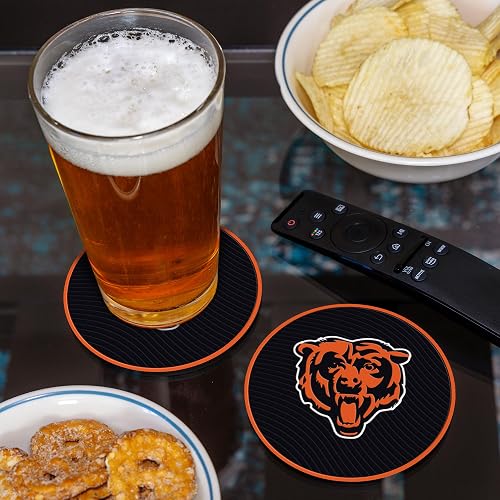 Rico Industries NFL Football Chicago Bears Classic Favorites: Juego de Posavasos de PVC (Paquete de 4)