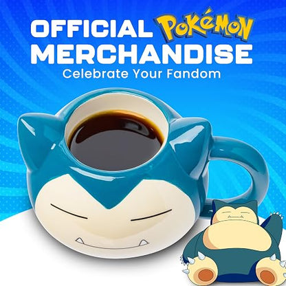 Silver Buffalo Pokemon Snorlax Face - Taza esculpida 3D de cerámica, 20 onzas