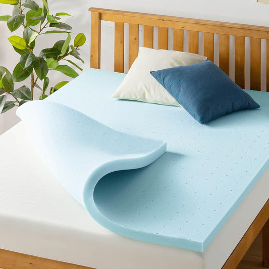 Best Price - Colchón de Espuma viscoelástica ventilada de 1.5 Pulgadas, infusión de Gel refrigerante, Certificado CertiPUR-US, Esencial para recámara, King