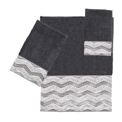 Avanti Linens - Toalla de Punta de los Dedos, Toalla de algodón Suave y Absorbente (colección Chevron Galaxy, Granito)