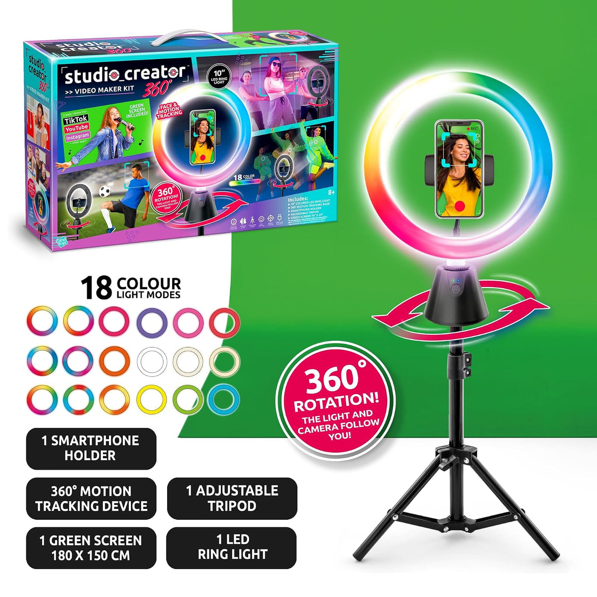 Canal Toys Studio Creator 360 Kit Video Conexión Inalámbrica Anillo Luz 10"