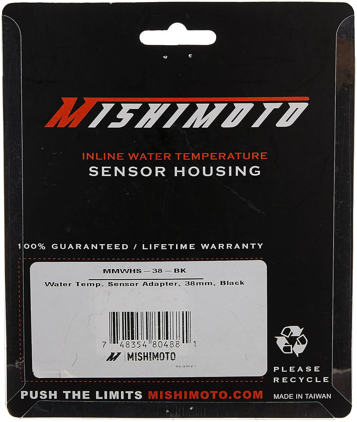 Mishimoto Adaptador de Sensor de Temperatura de Agua MMWHS-38-BK, 38 mm, Negro