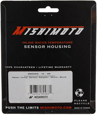 Mishimoto Adaptador de Sensor de Temperatura de Agua MMWHS-38-BK, 38 mm, Negro
