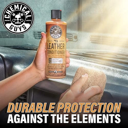 Chemical Guys Vintage Series Acondicionador de Cuero para Interiores de Automóviles, Asientos, Botas, Bolsos y Más (Funciona en Cuero Natural, Sintético, Pluma, Faux Leather y Más), 473 ml